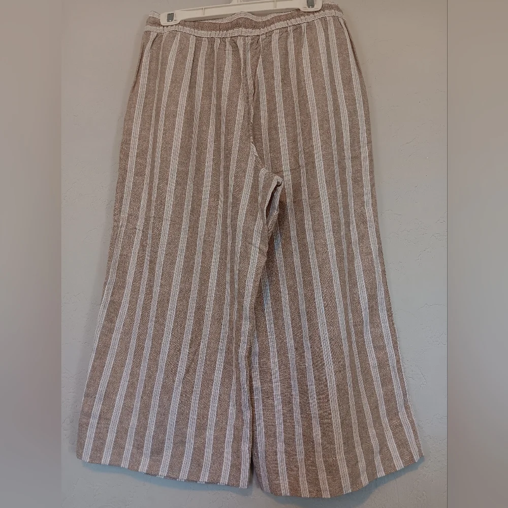 Banana Republic Linen Blend Capri Pants‎ Women Tan SzM Resortwear Vacation